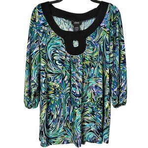 Allison Morgan 3/4 Sleeve Keyhole Blouse Women's Size XL
